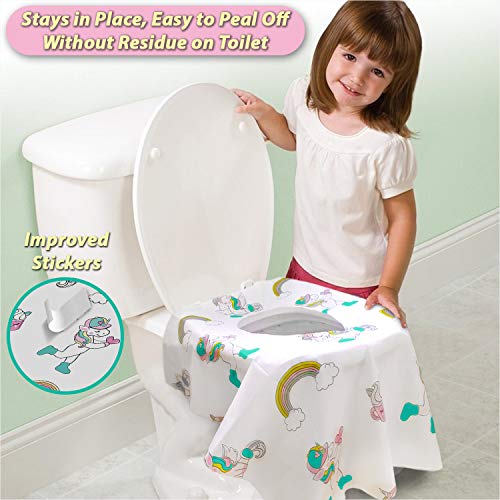 Disposable Toilet Seat Covers for Toddlers - Individually Wrapped Unicorn Potty