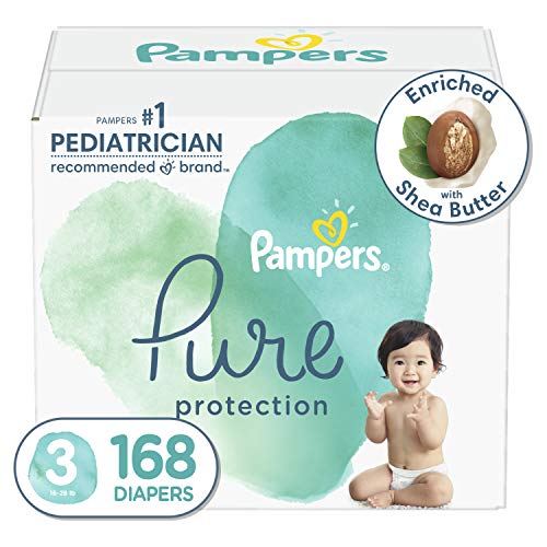 Diapers Size 3, 168 Count - Pampers Pure Protection Disposable Baby Diapers