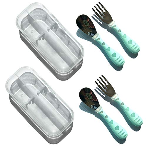 Toddler Forks Spoons 2 Sets Stainless Steel Baby Forks
