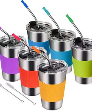 Wownnic Stainless Steel Cups for Kids with Lid