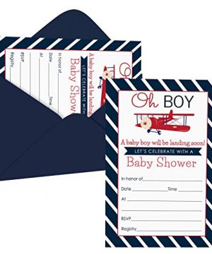 Airplane Baby Shower Invitations (15 Guests) Landing Soon Party Supplies