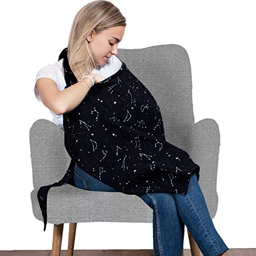 Large Breastfeeding Cover with Built-in Burp Cloth Pocket
