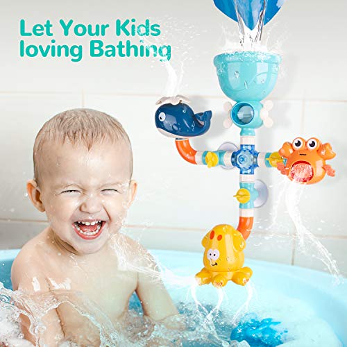 UCORN Baby Bath Toys - Cute Animal Toddlers Bath Pipes Toy Set