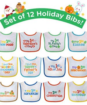 Neat Solutions 12 Pack 'My First' Holiday Bib Set