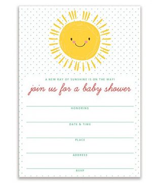 Baby Shower Invitations Happy Sunshine Gender