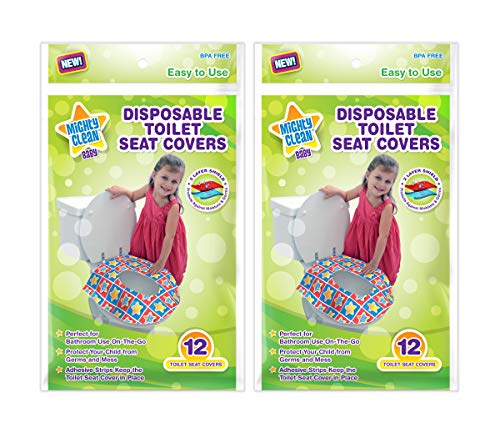 24 Large Disposable Toilet Seat Covers - Portable Potty Seat Covers