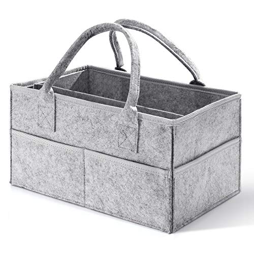 HBlife Baby Diaper Caddy Organizer with Compartments-Gray