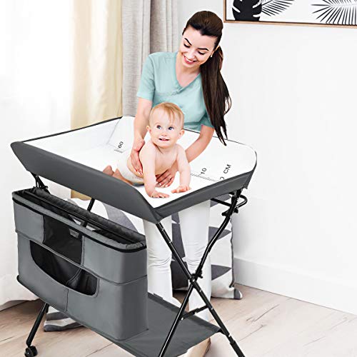 Costzon Baby Changing Table, Adjustable Height Portable Diaper Station