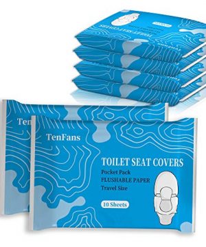 Toilet Seat Covers (60 pack), XL Flushable and Biodegradable Paper Toilet
