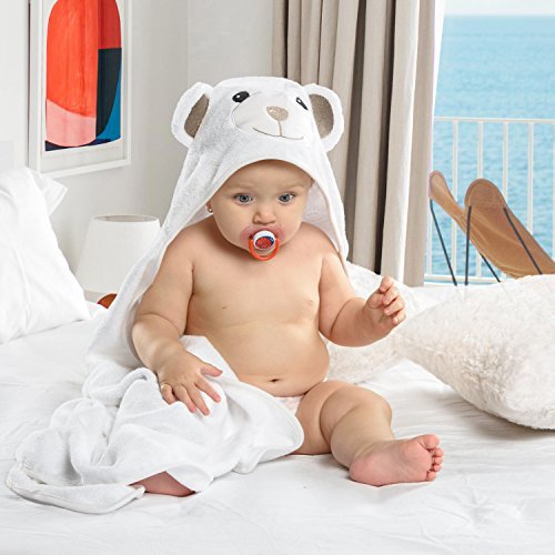 Premium Natural Bamboo Baby Hooded Towel with Hypoallergenic Properties - The Softest and Safest Baby Towel for Your Little One