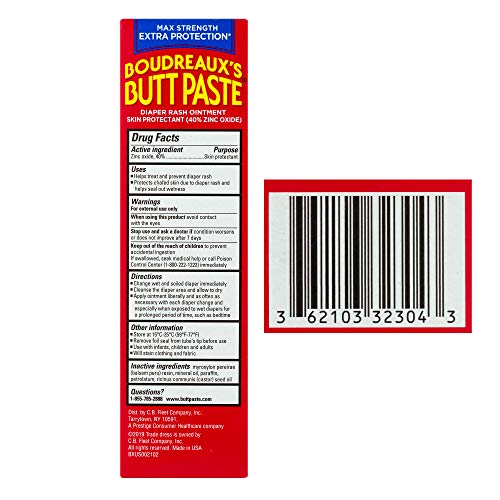Boudreaux's Butt Paste Diaper Rash Ointment | Maximum Strength