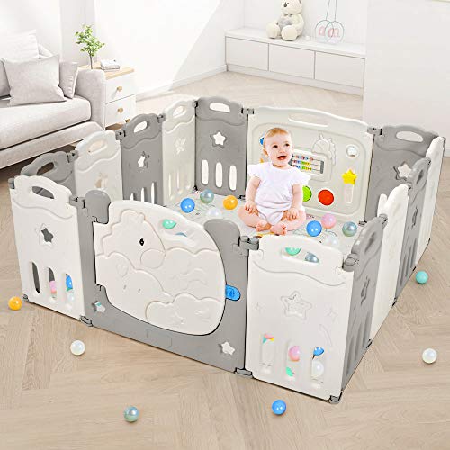 Foldable Baby Playpen, Dripex Safety Baby Gate Play Yard