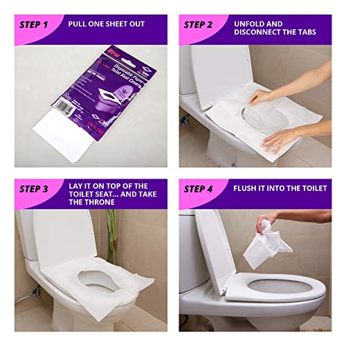 100 Disposable Toilet Seat Covers – Flushable Toilet Seat Covers for Kids