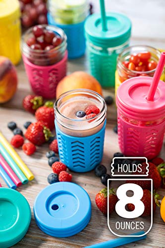 Kids Mason Jar Cups with Straw Spill Proof Cups For Kids