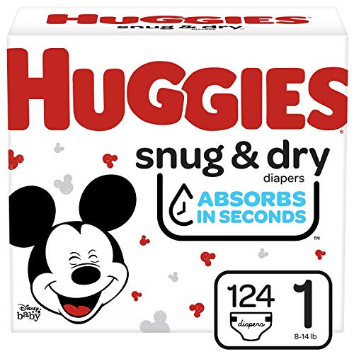 Huggies Snug, Dry Diapers, Size 1, 124 Ct