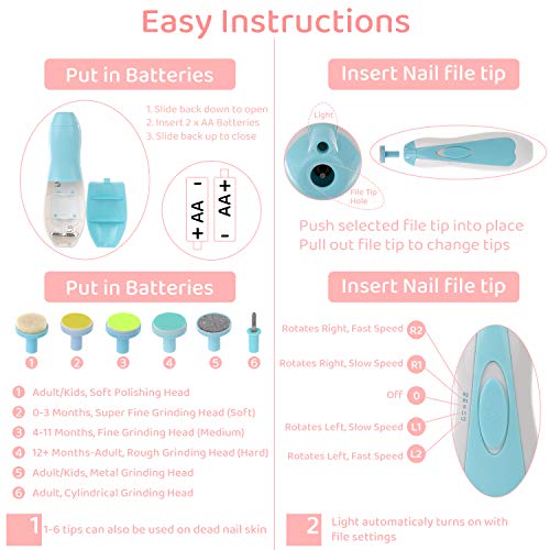 Tiny Tots' Nail Care Buddy: Electrical Child Nail File & Clippers Set
