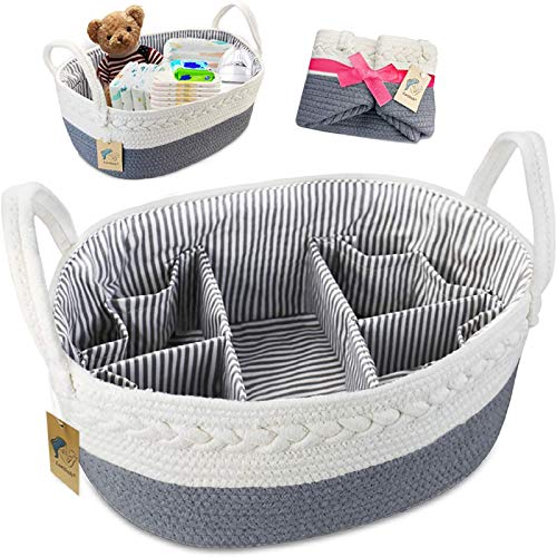 Baby Diaper Caddy Organizer - Extra Large Nappy Caddy Rope