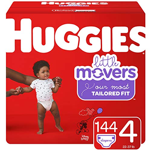 Huggies Little Movers Baby Diapers, Size 4