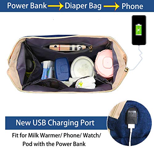 Diaper Backpack with Changing Bed, 3 in 1 Travel Diaper Bag