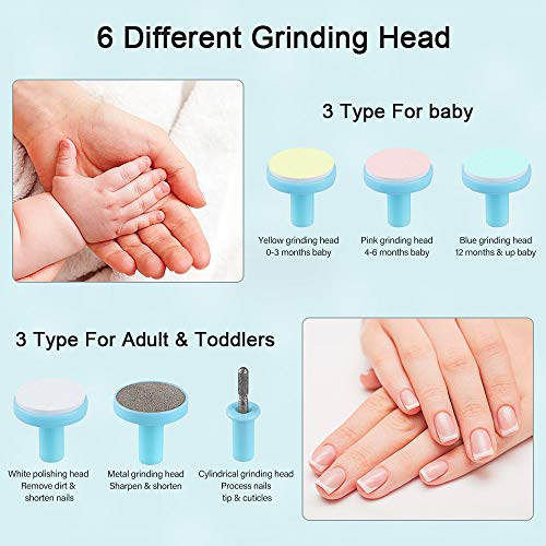 Baby Nail File with LED Light for Newborn Toddler Kids Toes and Fingernails