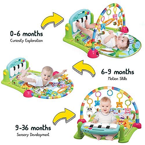 Baby Play Gym Mat, Kick and Play Baby Activity Gym