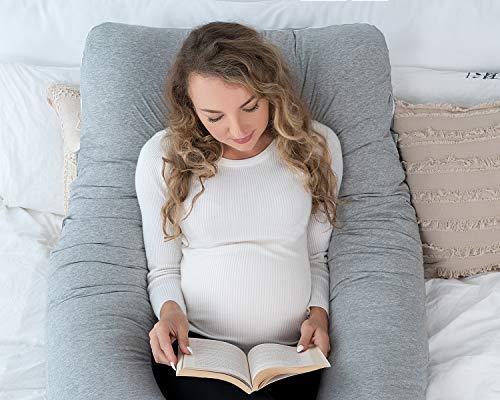 AngQi Pregnancy Pillow with Jersey Cowl for Pregnant Women