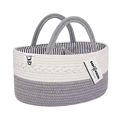 Baby Viking Diaper Caddy Organizer - Cotton Rope Storage Basket