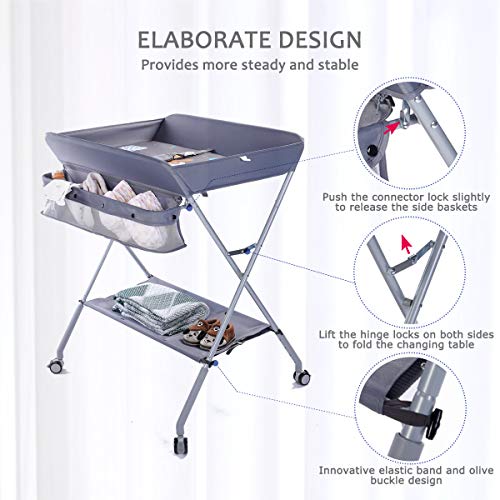 Baby Changing Table Portable Folding Diaper Changing Station