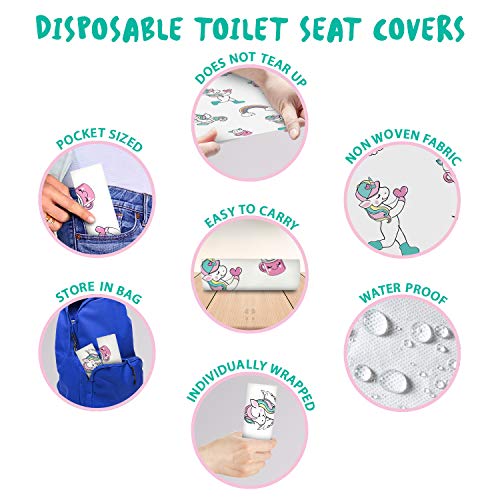 Disposable Toilet Seat Covers for Toddlers - Individually Wrapped Unicorn Potty