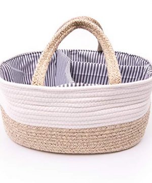 Diaper Caddy Organizer for Baby - Cotton Rope Diaper Basket