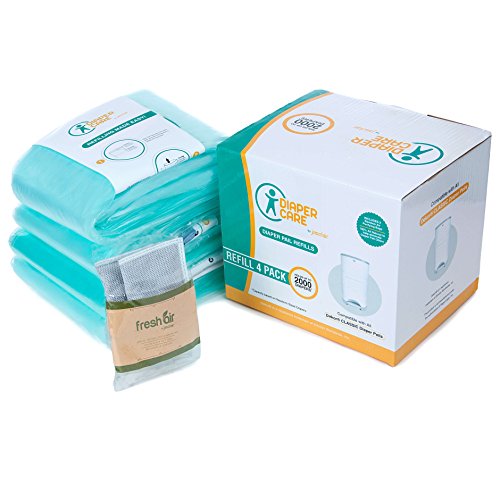4 Pack Diaper Refill Liners - Compatible with Dekor CLASSIC Refill