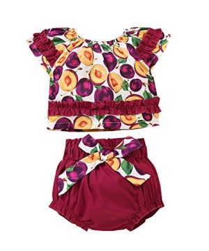 Newborn Infant Baby Girl Clothes Fruit Print