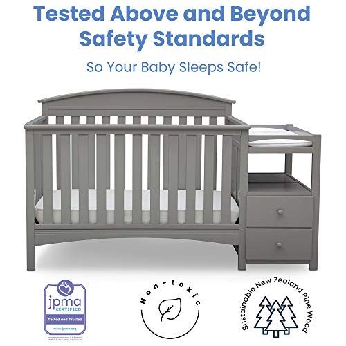 Delta Children Abby Convertible Crib and Changer, Grey