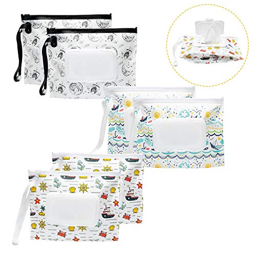 6Pcs Portable Wet Wipe Pouch Containers for Babies