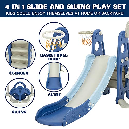 Albott Toddler Slide and Swing Set 4 in 1