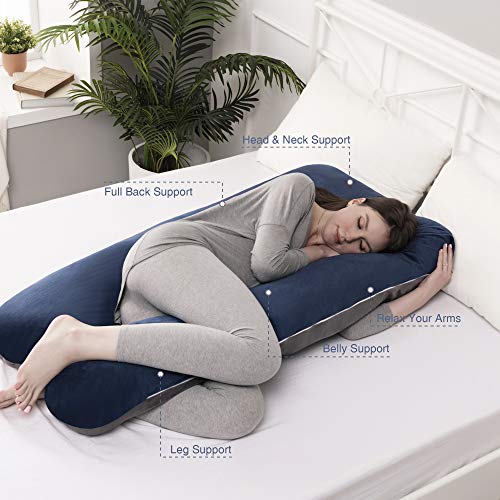 OYOWUOT Pregnancy Pillow U Shape with Removable Soft Velvet Cover