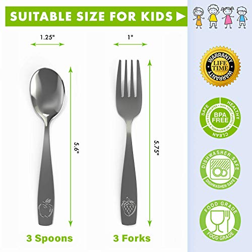 Stainless Steel Kids Silverware Set - Child and Toddler Safe Flatware