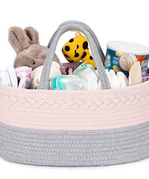 COSYLAND Baby Diaper Caddy Organizer, Cotton Rope Large Capacity