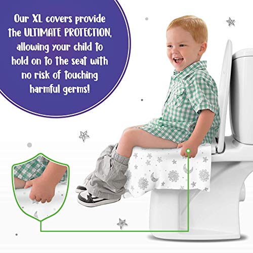 20 Pack XL Disposable Toilet Seat Covers for Kids and Adults by Eli with Love