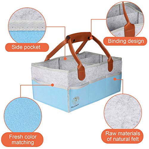 Baby Diaper Caddy Organizer, Baby Gift Basket for Car/Bedroom/Travel