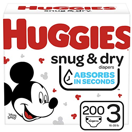 Huggies Snug, Dry Baby Diapers, Size 3, 200 Ct