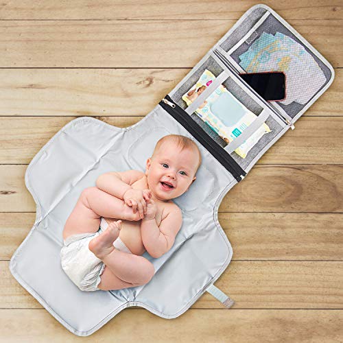 KiddyCare Portable Diaper Changing Pad with Built-in Head Cushion