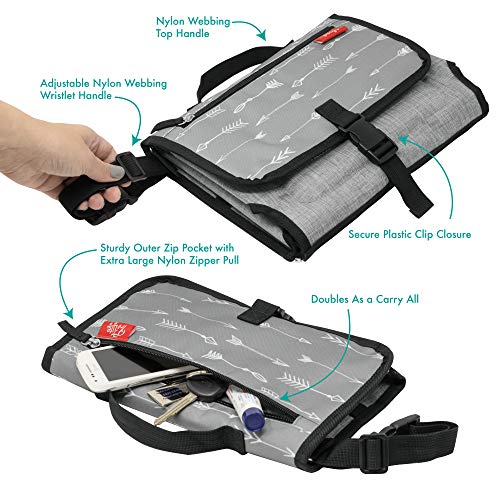 Frilife Portable Diaper Changing Pad – 4 Pockets XL