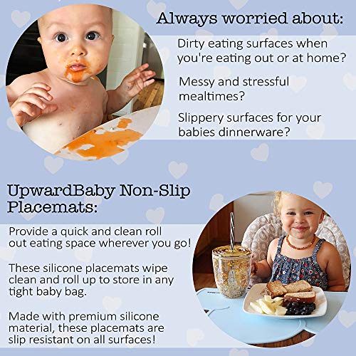 Suction Placemats for Kids Wipes Clean for Quick Mealtimes