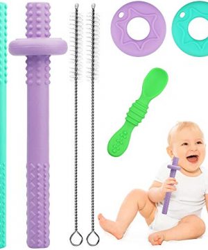 Hollow Teething Tubes for Babies with Safety Shield