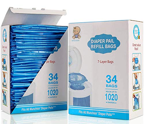 Diaper Pail Refill Bags, Fully Compatible with Arm