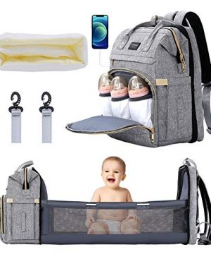 Xinsilu All in 1 Diaper Bag Backpack Foldable Baby Bed