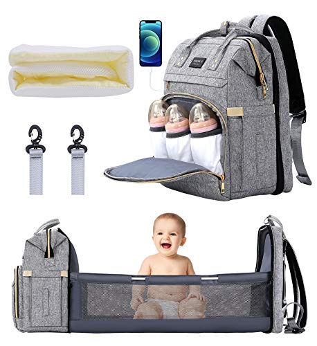 Xinsilu All in 1 Diaper Bag Backpack Foldable Baby Bed