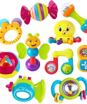 iPlay, iLearn 10pcs Baby Rattle Toys, Infant Shaker