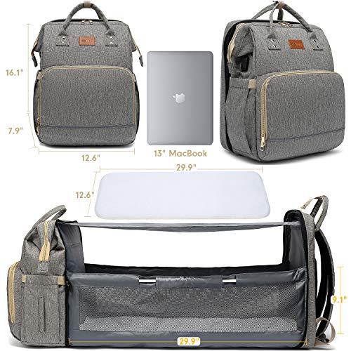 DEBUG Baby Diaper Bag Backpack with Foldable Crib